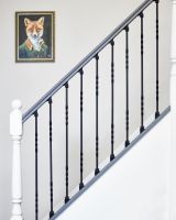 Matte Black "Enfield" Double Twist Stair Spindle in Situ in the Home
