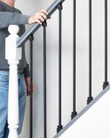 Matte Black "Enfield" Plain Stair Spindle to Scale Matte Black "Enfield" Plain Stair Spindle to Scale