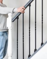Matte Black "Enfield" Single Twist Stair Spindle to Scale