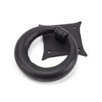 Matte Black Iron Traditional Ring Door Knocker