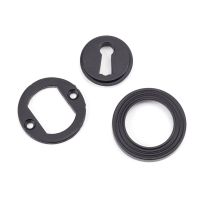 Matte Black Layered Beehive Circular Escutcheon Parts