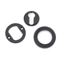 Matte Black Layered Beehive Circular Euro Escutcheon Parts