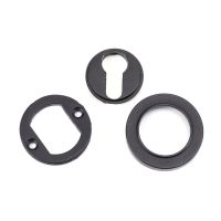 Matte Black Simple Circular Euro Escutcheon Parts Matte Black Simple Circular Euro Escutcheon Parts