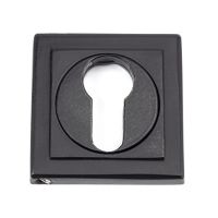 Matte Black Simple Square Euro Escutcheon