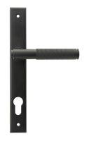 Matte Black Slimline Lever Espag Door Handle Back