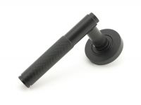 Matte Black Textured Unsprung Lever Door Handle on Rose Matte Black Textured Unsprung Lever Door Handle on Rose