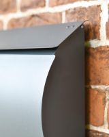 Close-Up of Matte Grey Finish on "Urban Obsession" Wall Mounted Post Box 