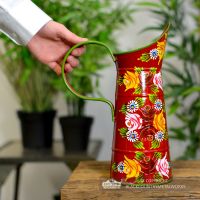 Small Red Traditional Hand Painted Narrowboat Style Jug to Scale