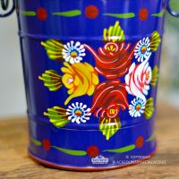 Close-up of the Hand Painted Rose Design