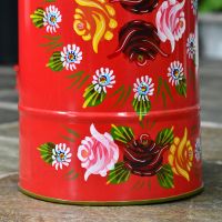 Red "Rosalie" Coal Hod with Double Handle 