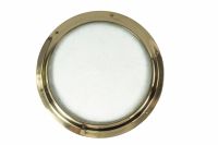 Polished Brass Port Hole with Frosted Glass