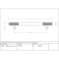 The Medium Half Knurled Cabinet Pull Handle in Polished Brass Technical Drawings and Dimensions