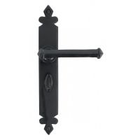 "Azzaro" Medieval Style Cast Iron Lever Handles With Bathroom Lock Pair