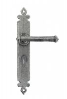 "Azzaro" Medieval Style Pewter Lever Handles With Bathroom Lock Pair "Azzaro" Medieval Style Pewter Lever Handles With Bathroom Lock Pair