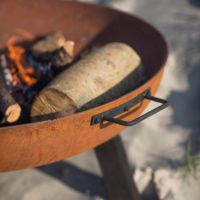 Raw Metal Fire Pit & Log Burner - 75cm Rust Close Up