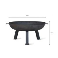 Raw Metal Fire Pit & Log Burner - 75cm Measurements