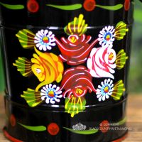 Colourful Rose Pattern on the Narrowboat Bucket Colourful Rose Pattern on the Narrowboat Bucket