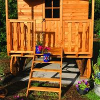 Small Blue Narrowboat Hand Painted Bucket - 14cm