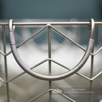 Medium Pewter Finish Wire Work Log Basket Handle