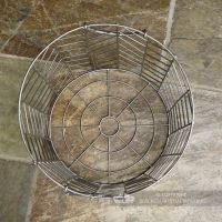 Medium Pewter Finish Wire Work Log Basket Top View