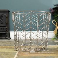 Medium Pewter Finish Wire Work Log Holder