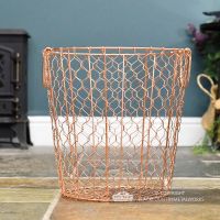 Rose Gold Wire Log Basket 