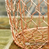 Close-up of the Bottom of the Rose Gold Wire Log Basket