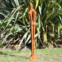 "The Loving Couple" Garden Statue in a Rustic Cast Iron