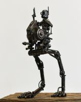 Recycled Metal Parts Alien Walker Ornament 