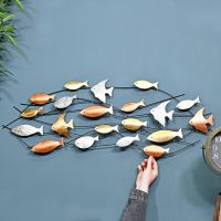 Metallic Swimming Fish Wall Art to Scale