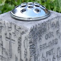 Stone Effect Pet Memorial Vase Top Detils