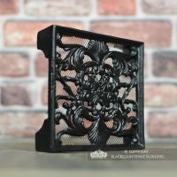“Sanders Avenue” 9" x 9" Cast Iron Ornate Air Brick Finished in Black