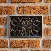Black Cast Iron Air Brick 9" x 6" with Mesh Guard ai 