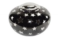 Large black and silver star urn