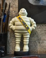 Front view of Michelin man statue Front view of Michelin man statue