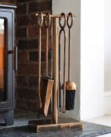 Middleton Antique Brass Companion Set in situ in Front of the Fire Place Digital Illustration
