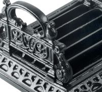close up of detail on cast iron boot scraper