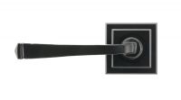 Midnight Black Lever Door Handle on Square Rose