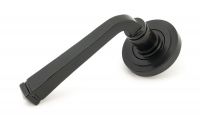 Midnight Black Unsprung Lever Door Handle on Art Deco Rose Handle Midnight Black Unsprung Lever Door Handle on Art Deco Rose Handle