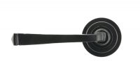 Midnight Black Unsprung Lever Door Handle on Art Deco Rose Midnight Black Unsprung Lever Door Handle on Art Deco Rose