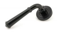 Midnight Black Unsprung Lever Door Handle on Art Deco Rose