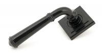 Midnight Black Unsprung Lever Door Handle on Square Rose Handle Midnight Black Unsprung Lever Door Handle on Square Rose Handle