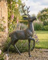 Miniature Aged Verdigris Stag Garden Sculpture digital illustration