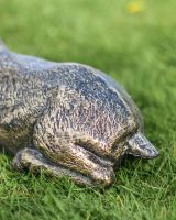 Close-up of the back of the Miniature Cast Aluminium Lying Down Doe Sculpture