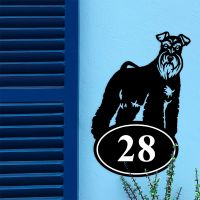 Miniature Schnauzer Iron House Number Sign