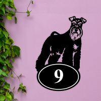 Miniature Schnauzer Iron House Number Sign