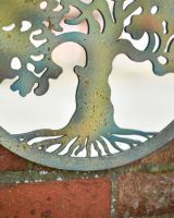 Close up of Mirrored Rustic Oak Tree Wall Art Trunk
