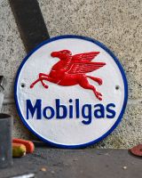 Mobilgas Vintage Style Cast Iron Sign