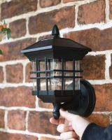 Modern caged cube wall light scale image