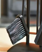 Close Up Of Modern "Asher" Fireside Companion Set Brush